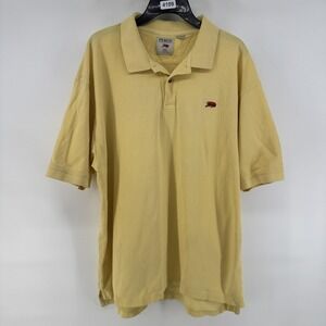 Perlis The Authentic Crawfish Polo Shirt Mens 2XL Yellow Cotton Made Peru